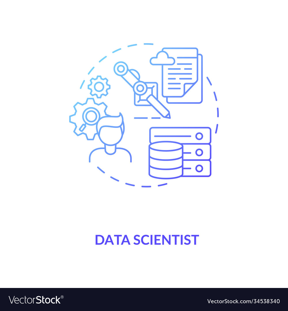 Data scientist concept icon Royalty Free Vector Image