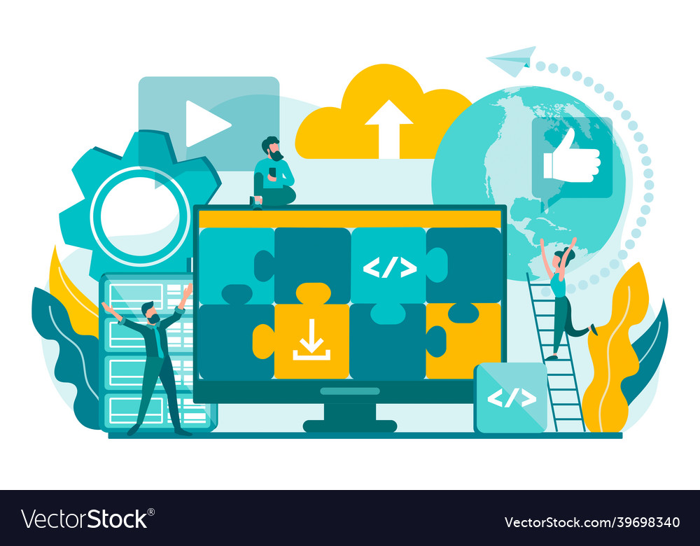 Design code marketing and programming of sites vector image Design code marketing and programming of sites