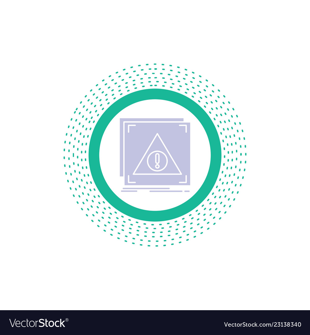 Error application denied server alert glyph icon vector image Error application denied server alert glyph icon