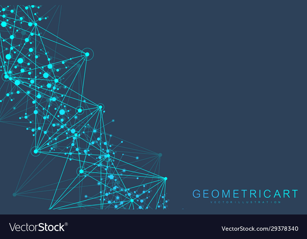 Geometric abstract background with connected line