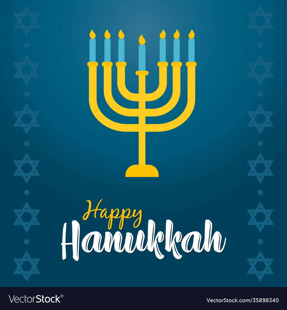 Hanukkah design with menorah icon line and fill Vector Image