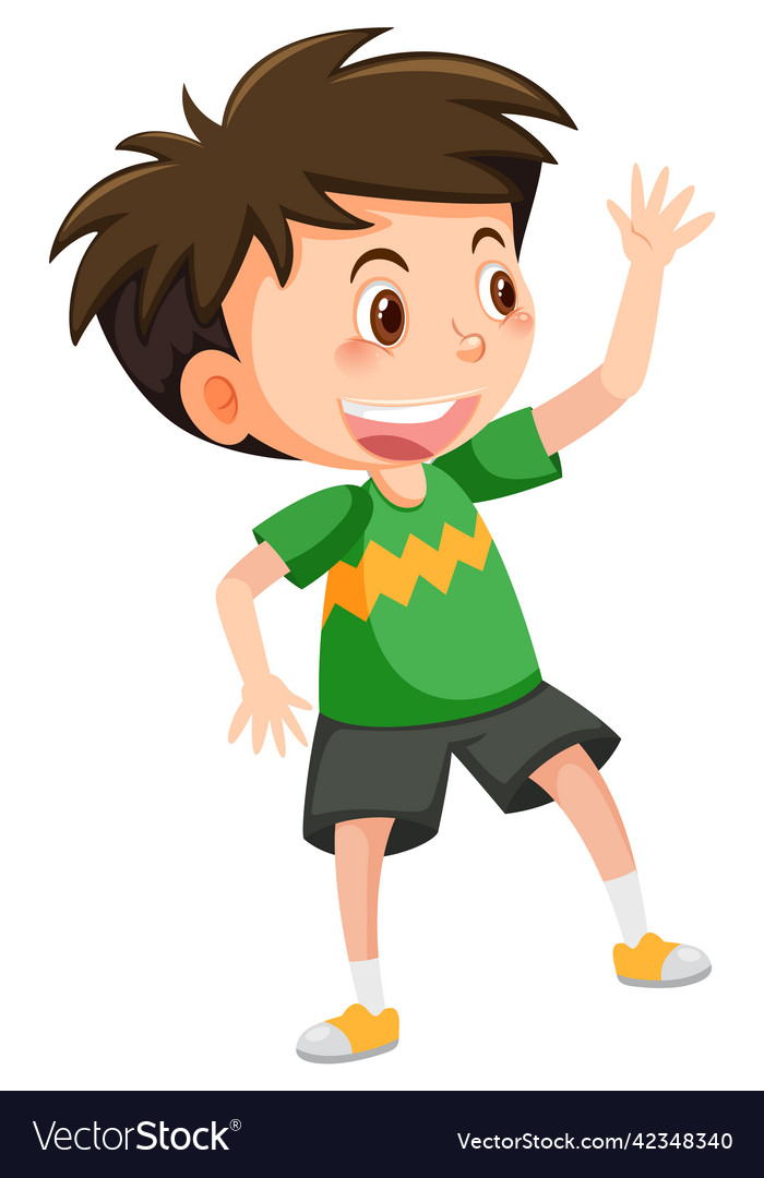 Happy boy cartoon character Royalty Free Vector Image