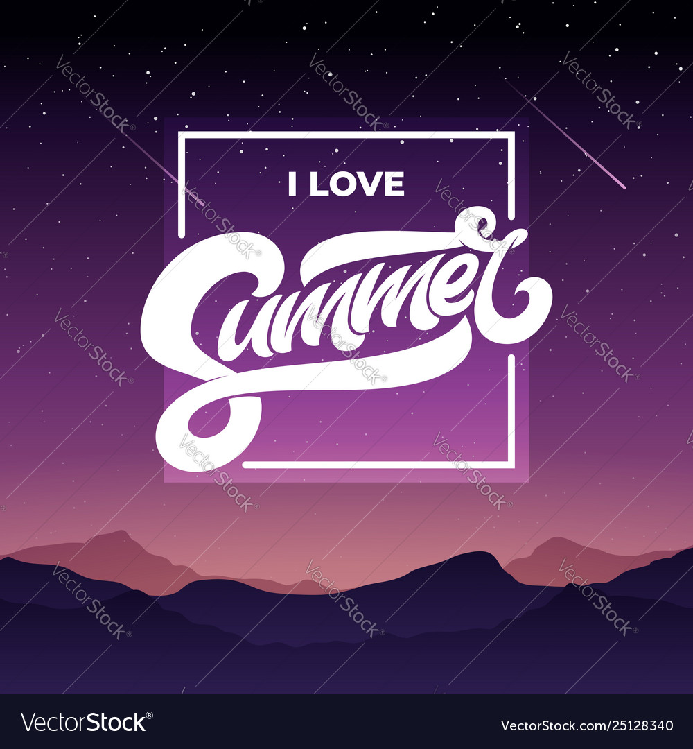 I love summer typography with night sky