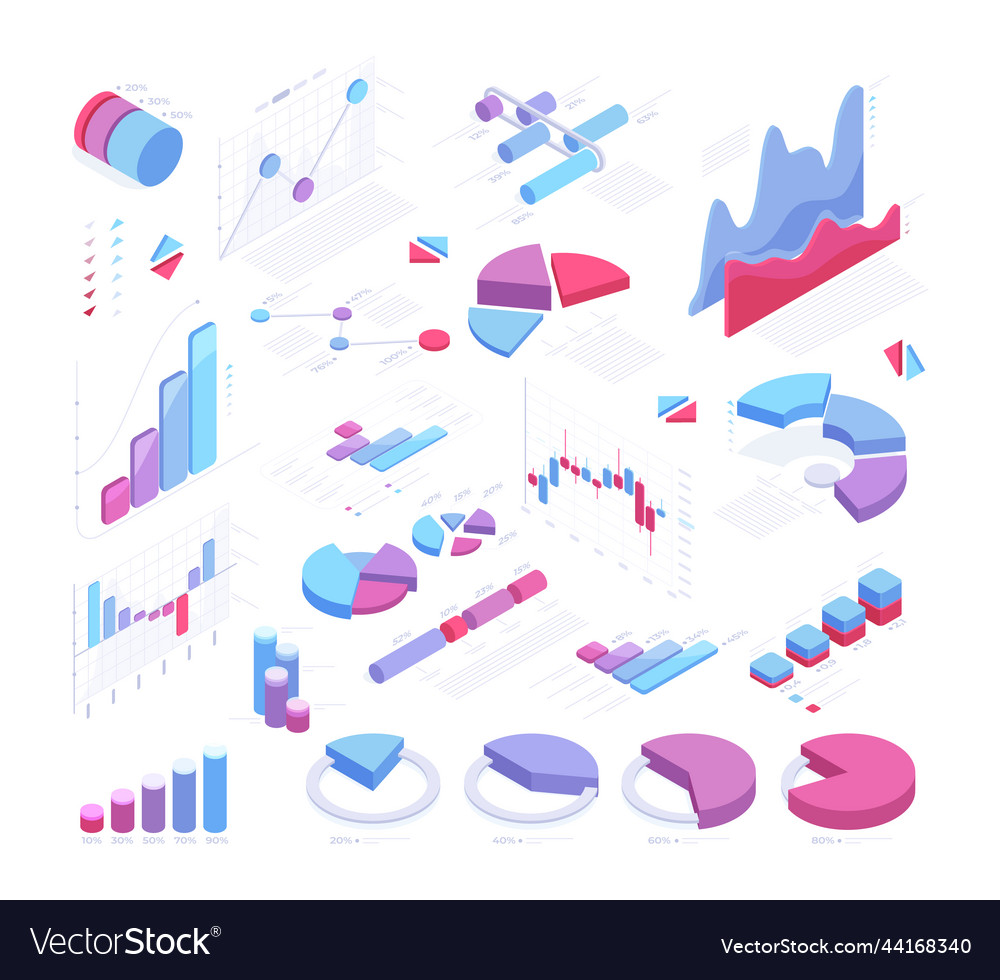 Isometric Data Chart - 3D Statistic Diagram