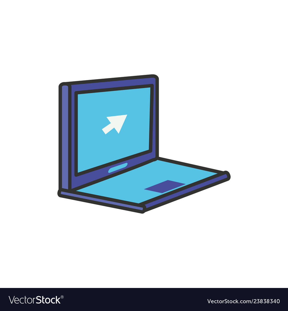 Laptop computer with pointer arrow