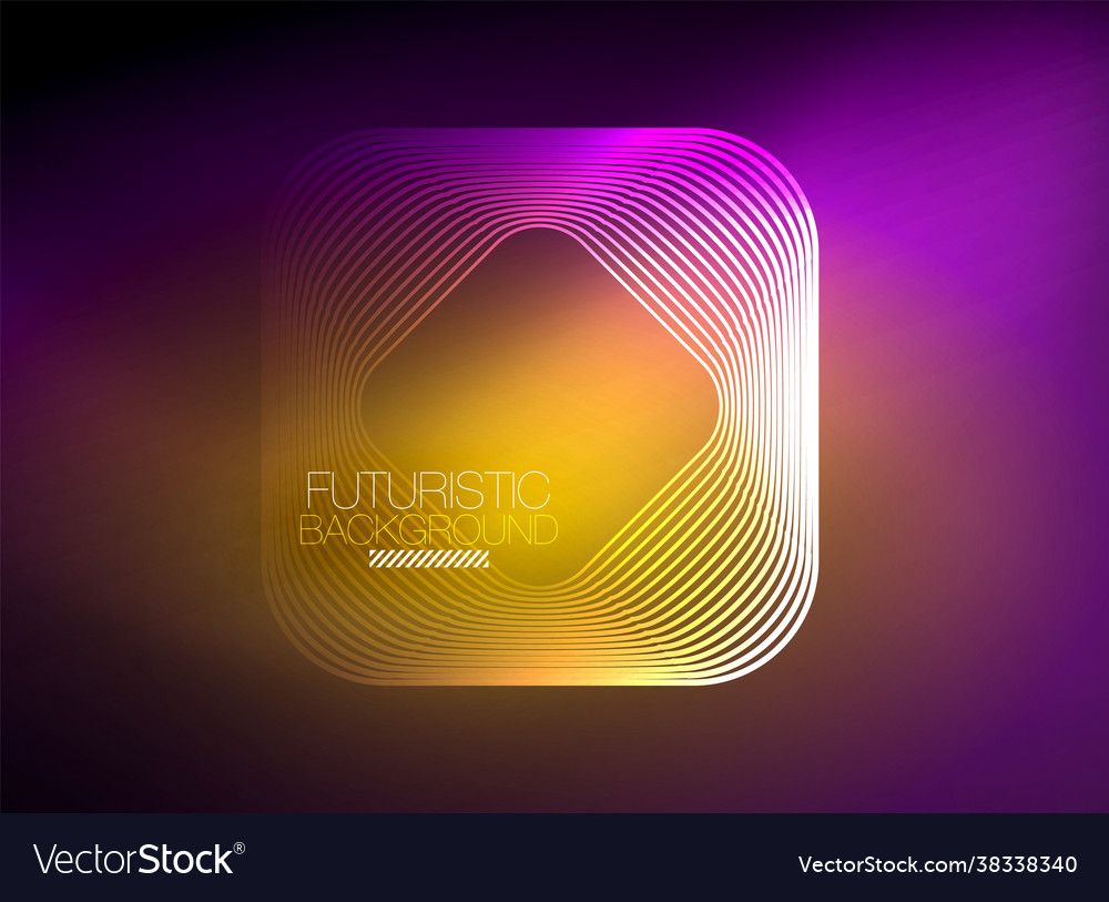 Neon color square shape lines abstract background vector image Neon color square shape lines abstract background