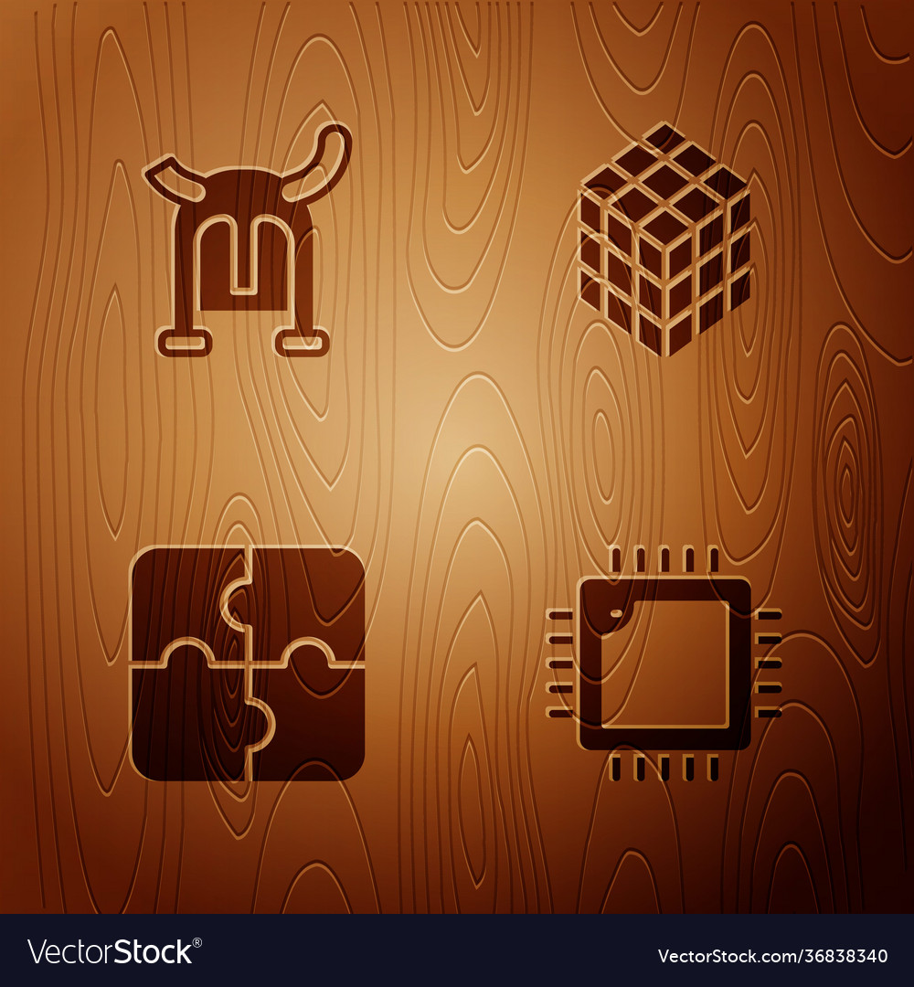 Set processor with cpu viking in horned helmet Vector Image Set processor with cpu viking in horned helmet