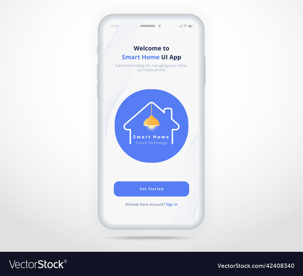 Smartphone smart home welcome controlled app ux ui