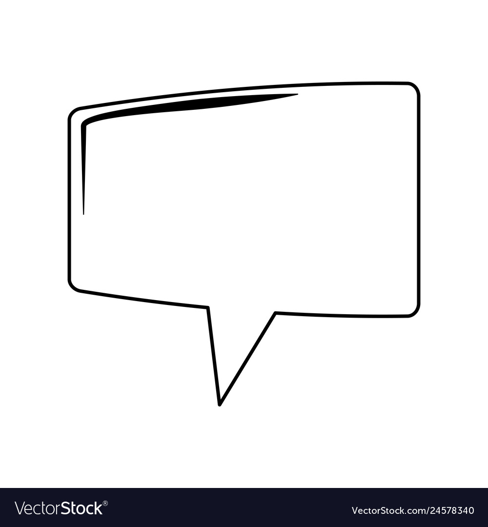 Speech bubble isolated in black and white Vector Image