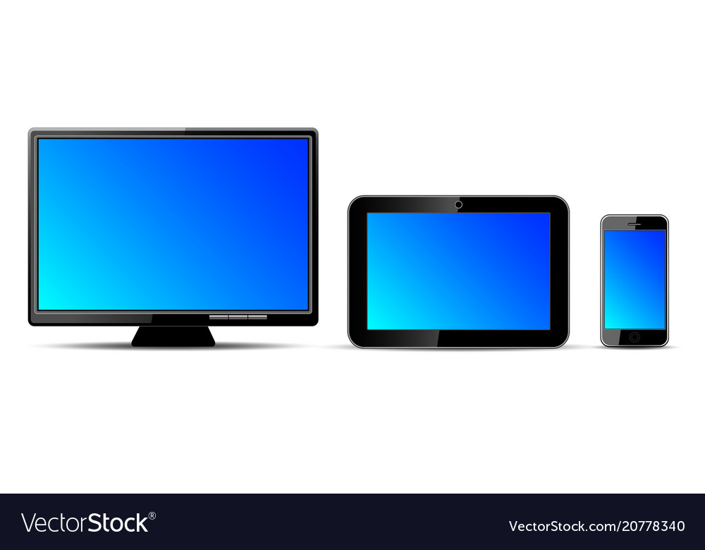 Three digital devices Royalty Free Vector Image
