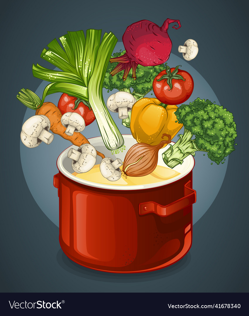 Vegetable soup Royalty Free Vector Image - VectorStock