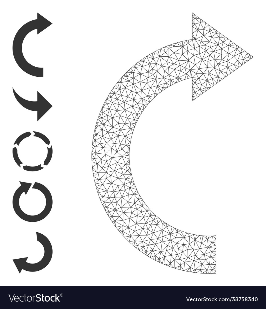 Webnetz rotieren rechts Symbol mit einfachen Symbolen vector image Webnetz rotieren rechts Symbol mit einfachen Symbolen