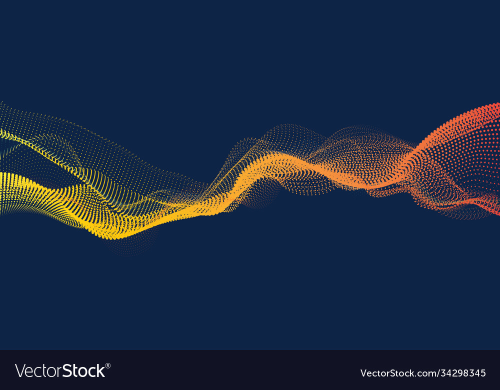 Abstract digital wave particles flow vector image Abstract digital wave particles flow