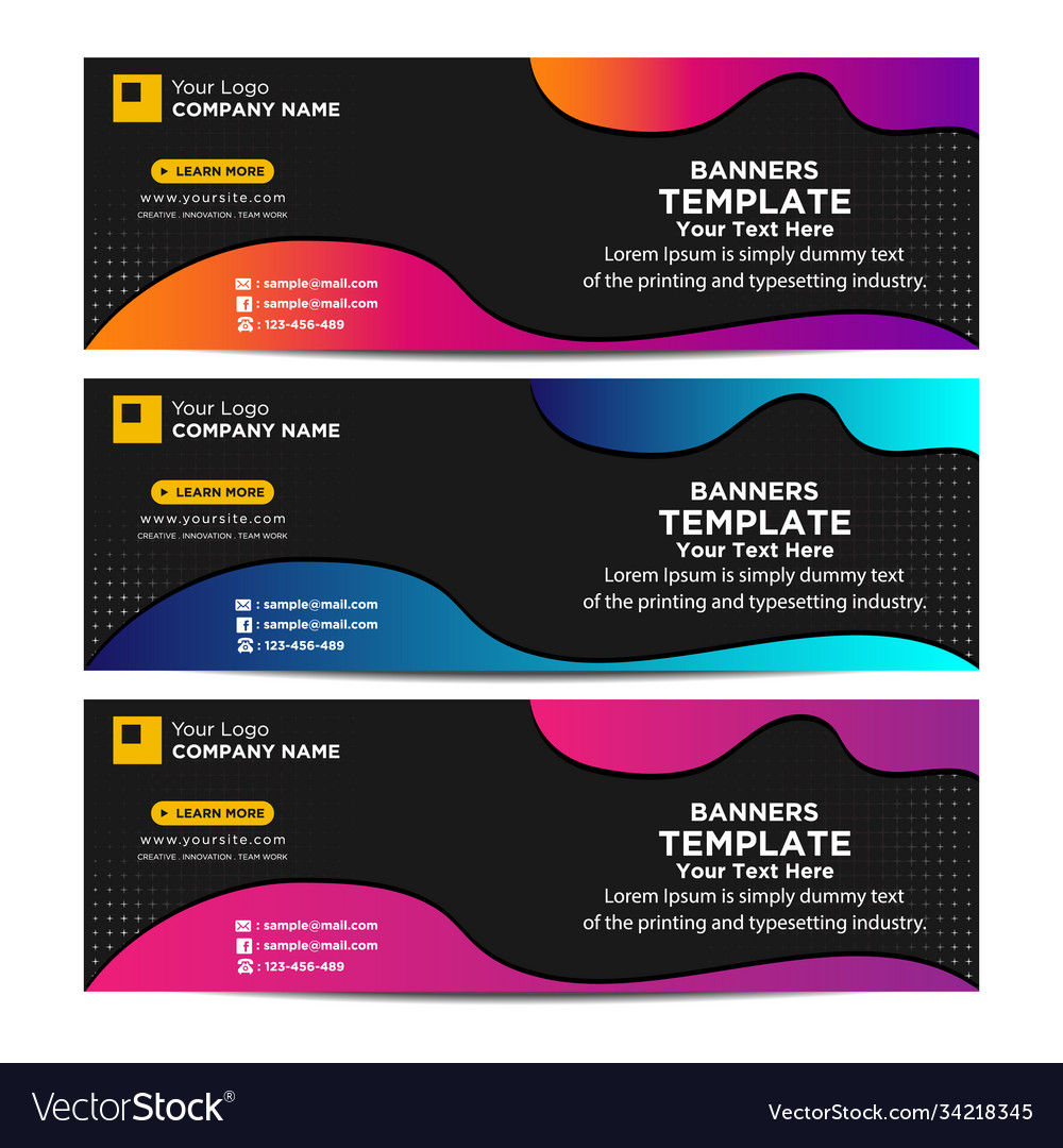 Abstract geometric web banner gradient template