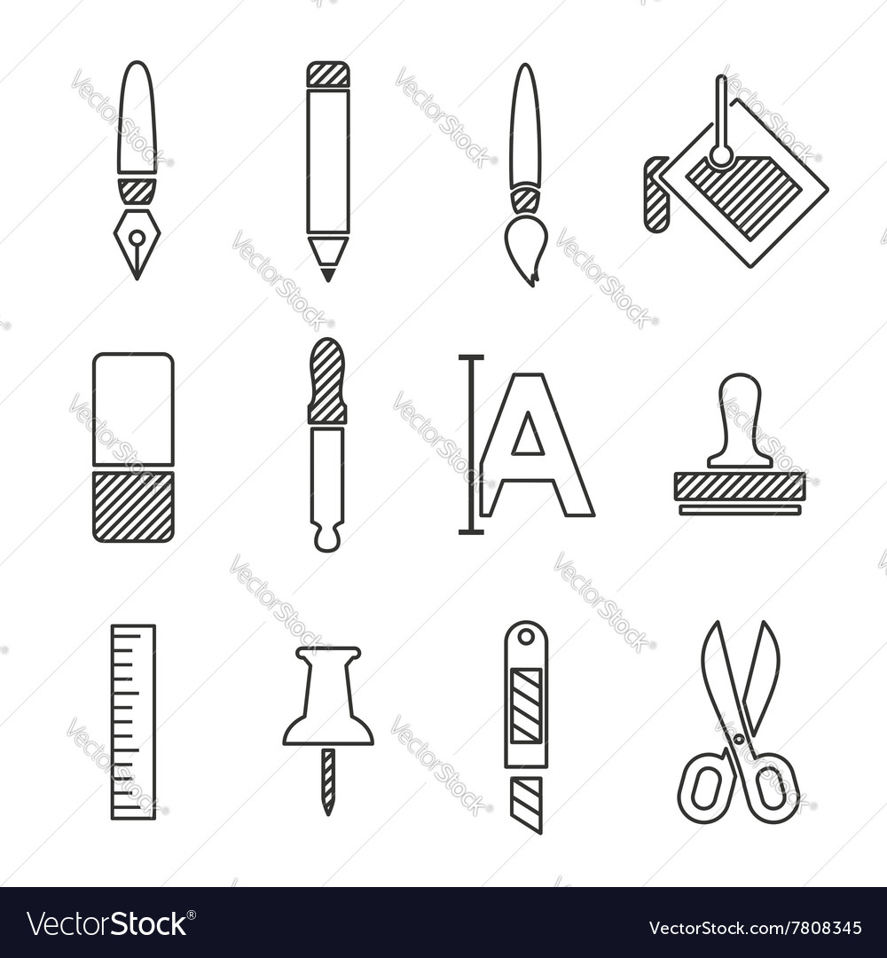 Art Icons Set Royalty Free Vector Image Vectorstock