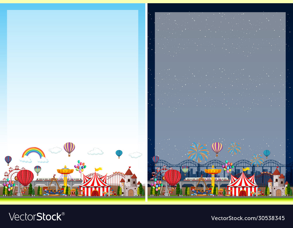 Border template with circus theme background vector image Border template with circus theme background