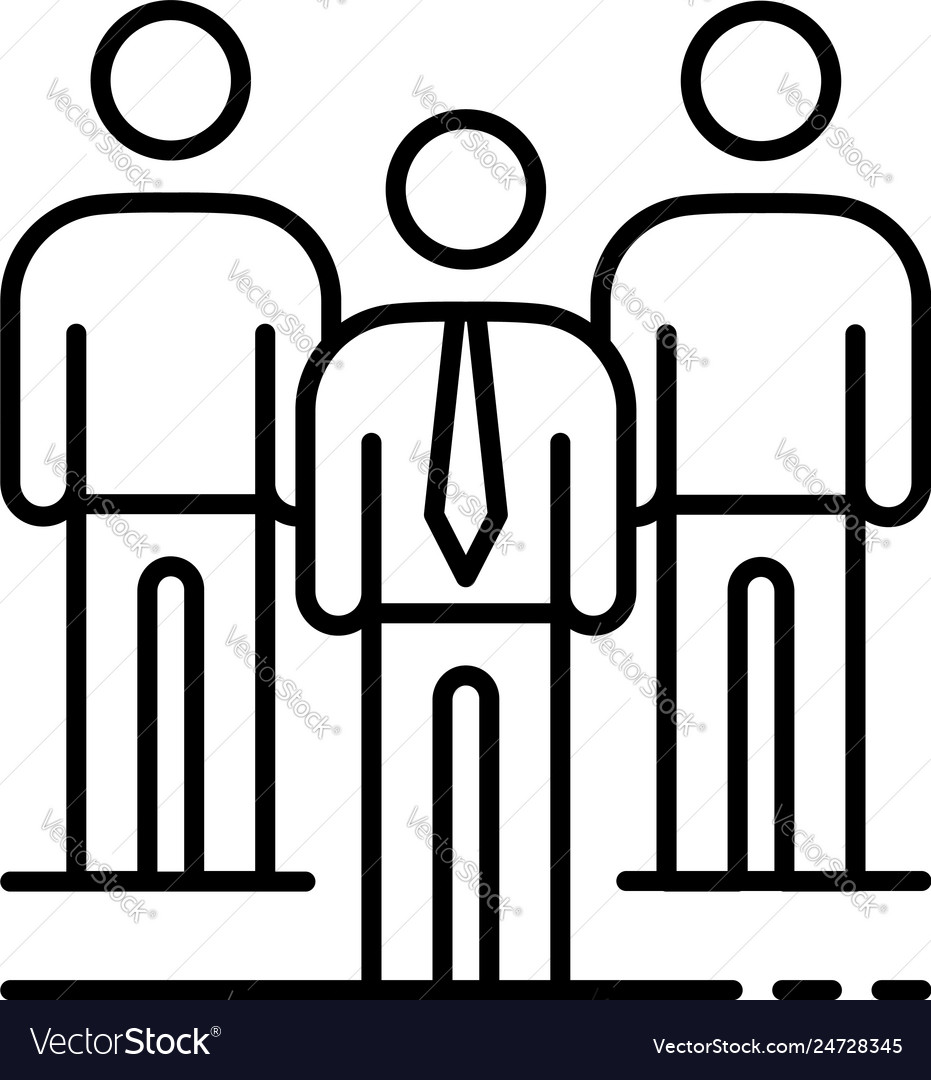 Business group people icon outline style Vector Image