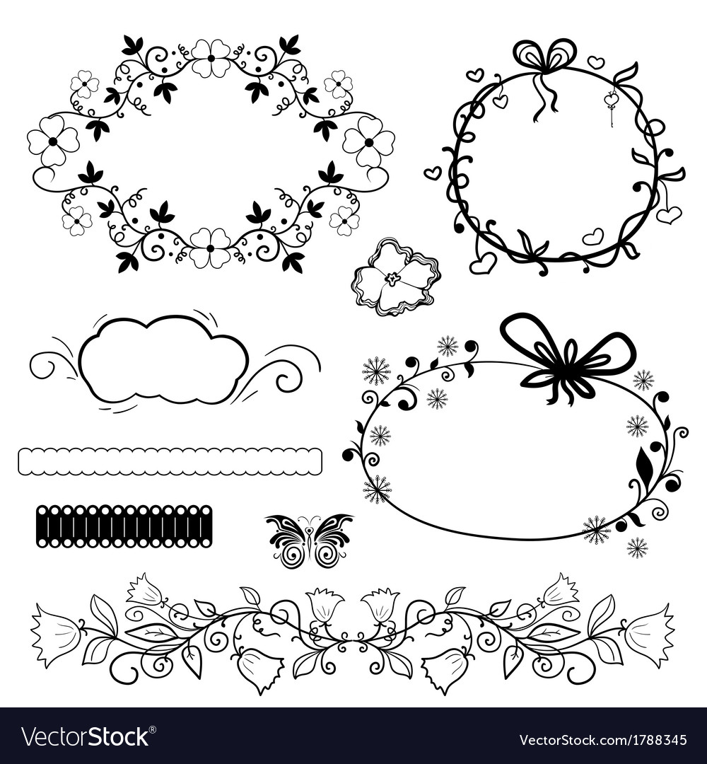 Calligraphic Design Elements And Vintage Frame Vector Image