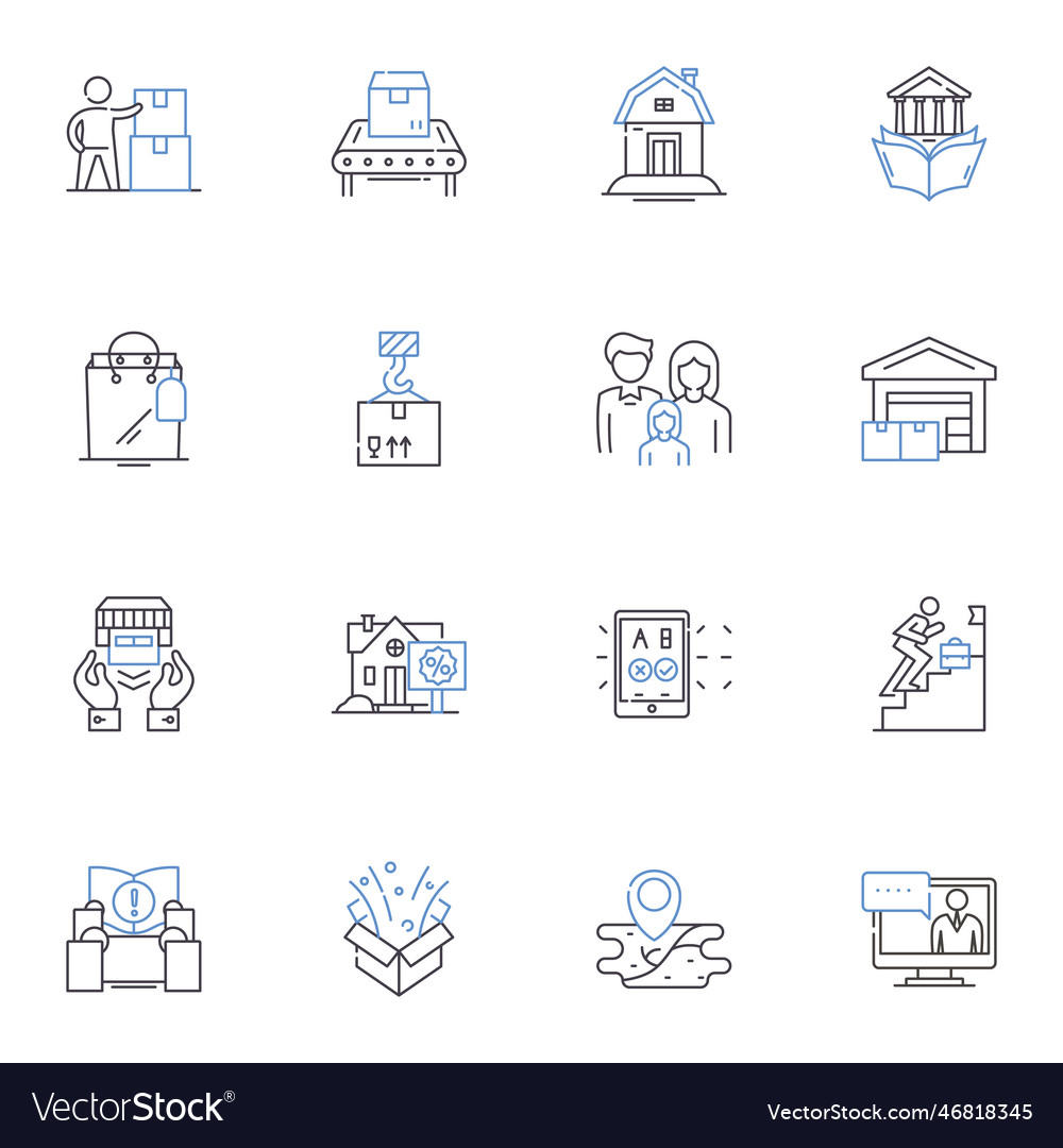 Commuting solution line icons collection Vector Image Commuting solution line icons collection