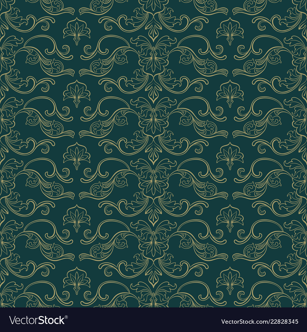 Damask vintage seamless pattern Royalty Free Vector Image