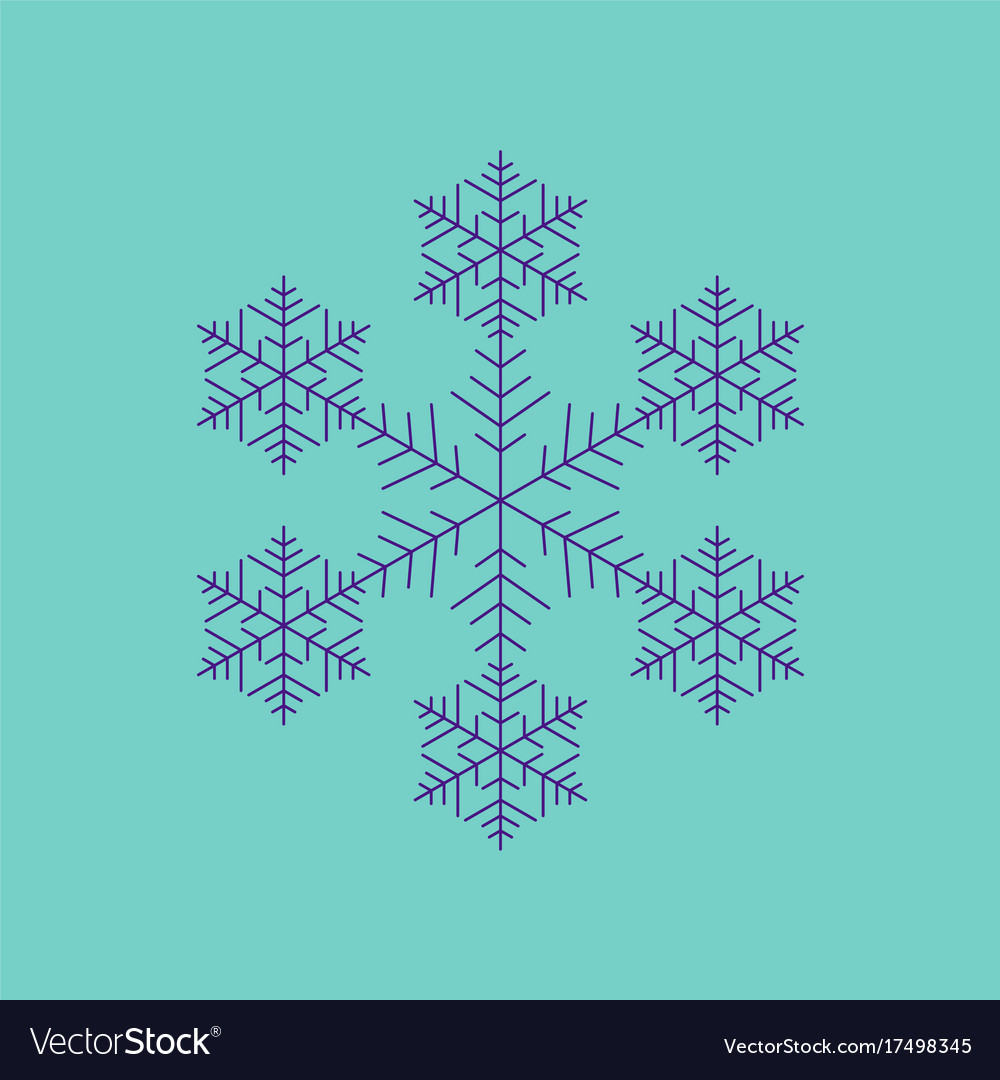 Flat on background of snowflake