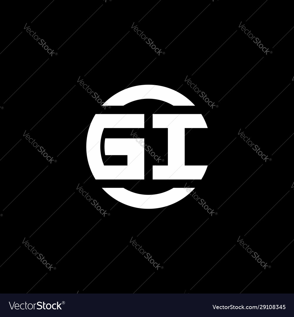 Gi logo monogram isolated on circle element