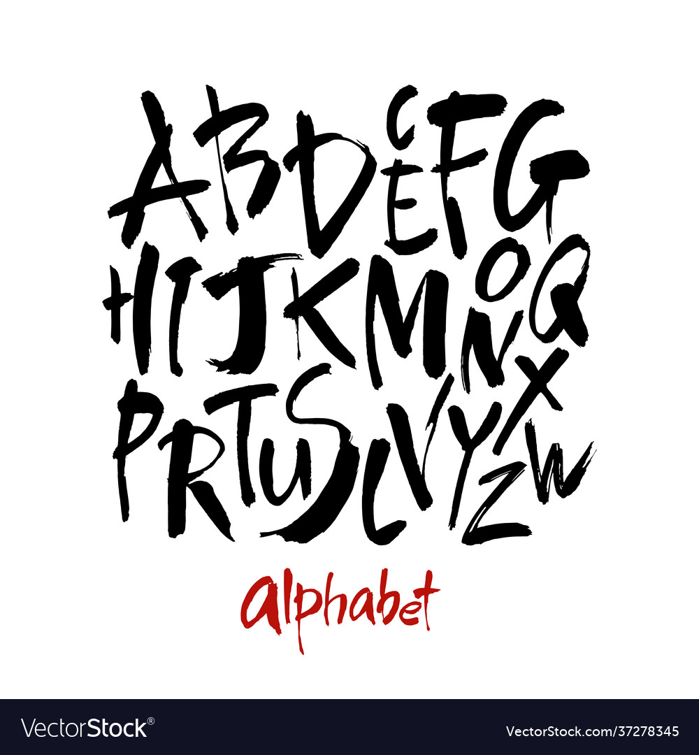 Hand-Drawn Alphabet Font - Brush Style