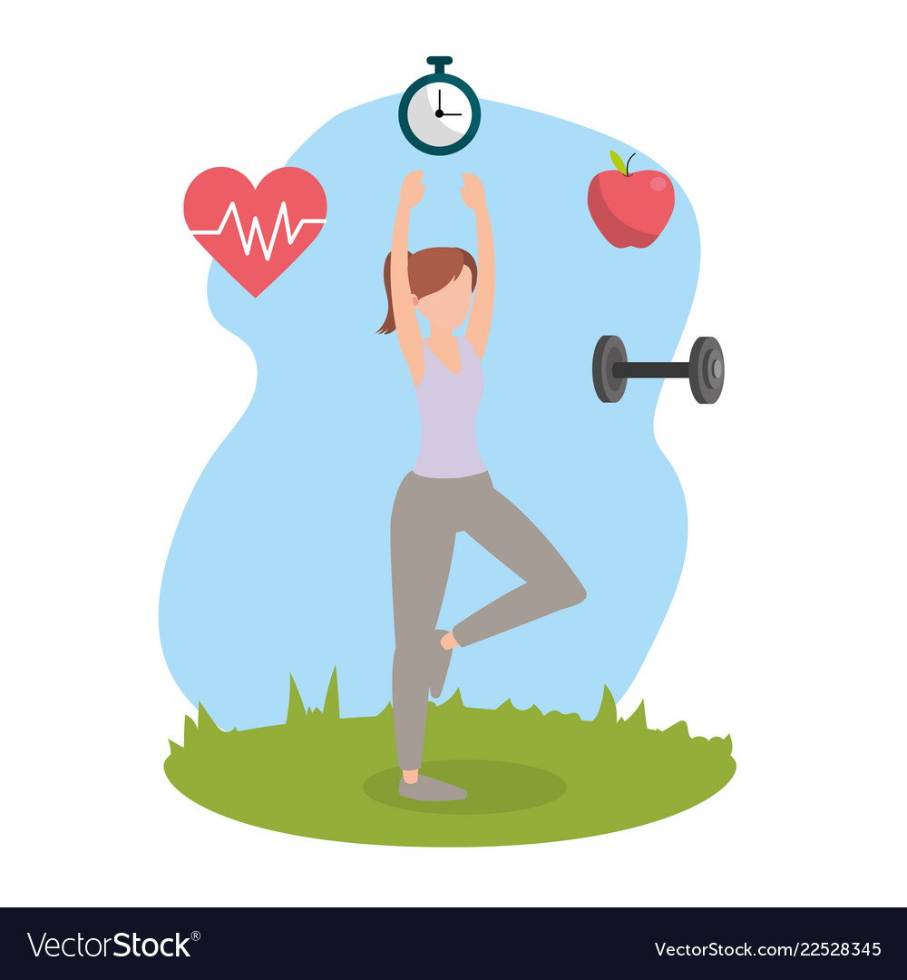 Health fitness cartoon Royalty Free Vector Image