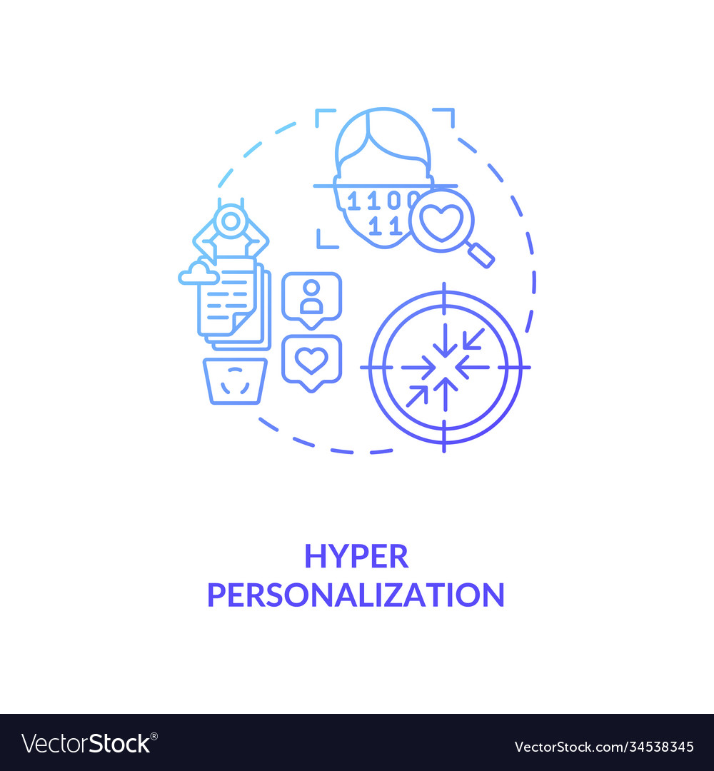 Hyper personalization concept icon vector image Hyper personalization concept icon