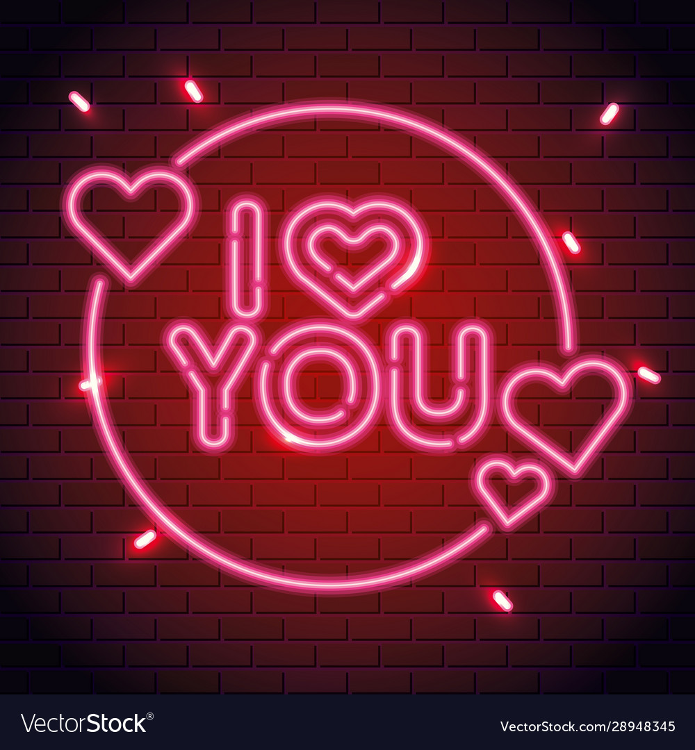 Ich liebe dich Neonlicht zu schreiben Vector Image Ich liebe dich Neonlicht zu schreiben