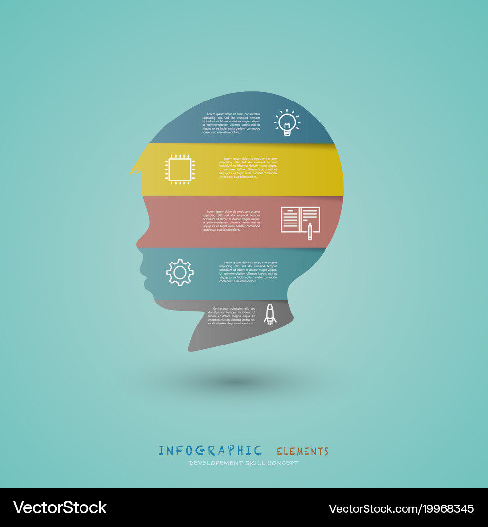 Infographic elements with child head Royalty Free Vector