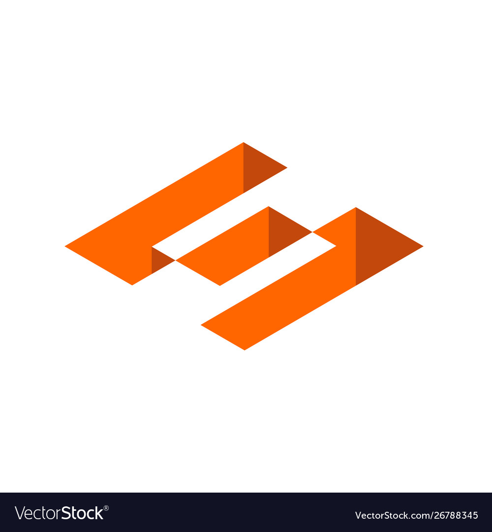 Initial letter s logo isometric geometric shape