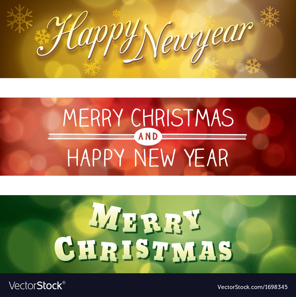 Merry christmas and happy new year banner Vector Image