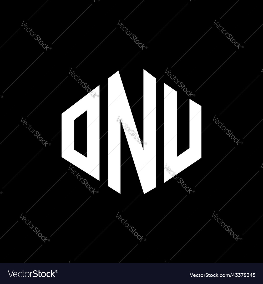 Onu letter logo design with polygon shape