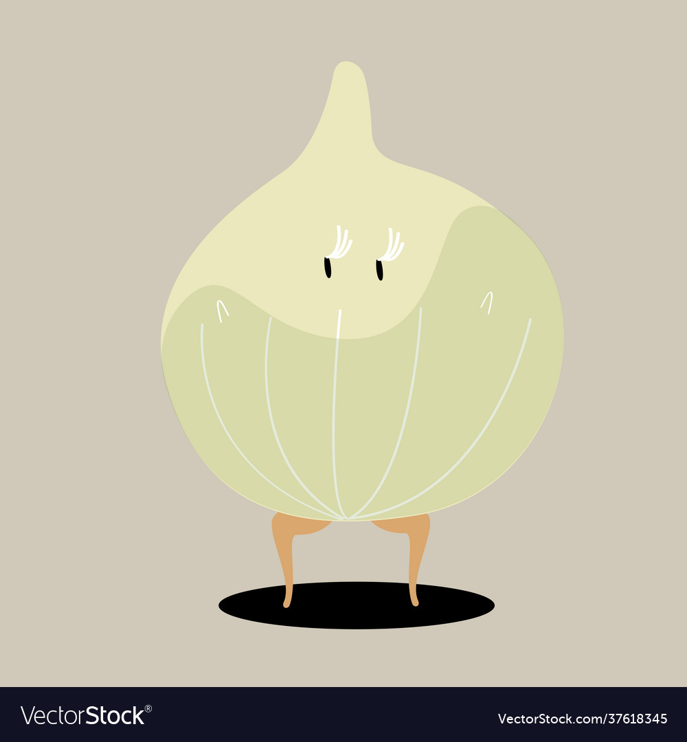 Organic onion cartoon character