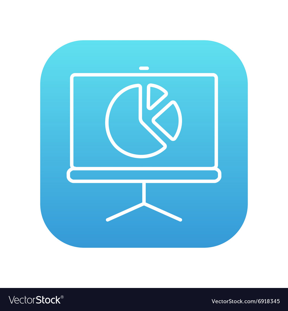 Roller screen with the pie chart line icon