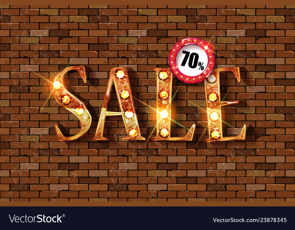 Sale golden text Royalty Free Vector Image - VectorStock