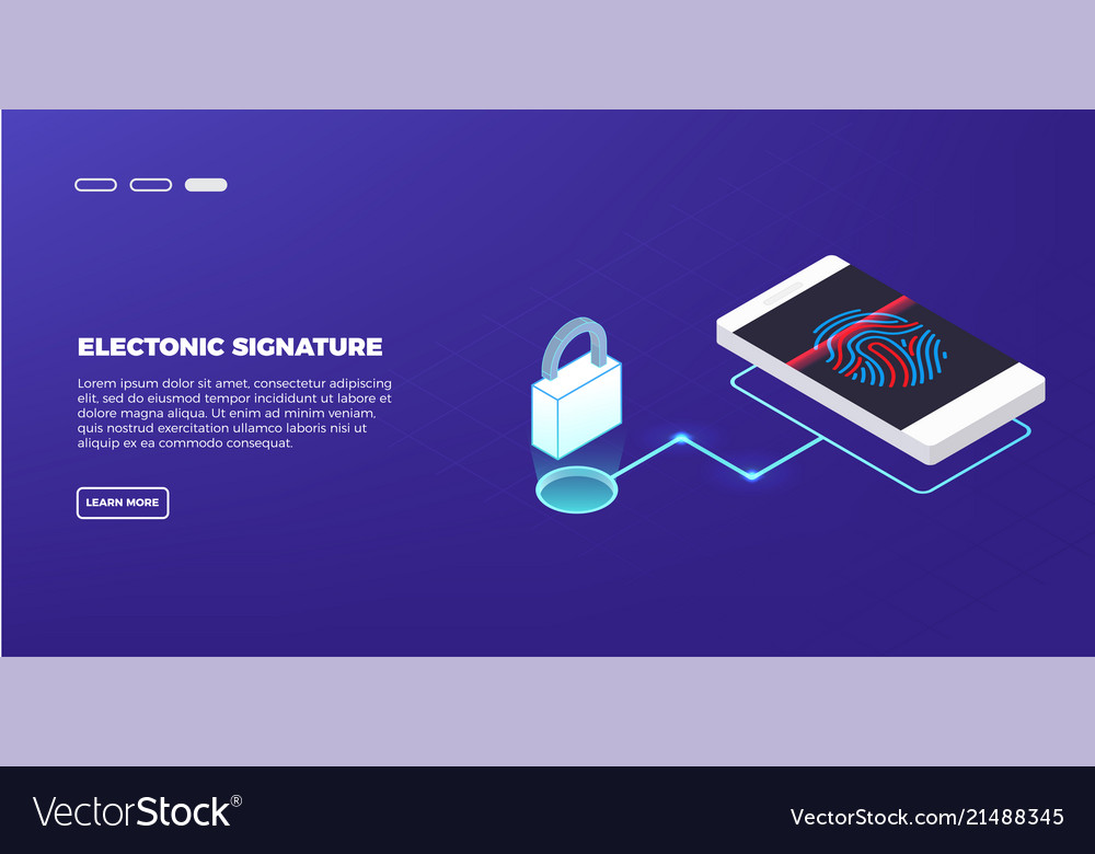 Scan fingerprint on laptop identification system vector image Scan fingerprint on laptop identification system