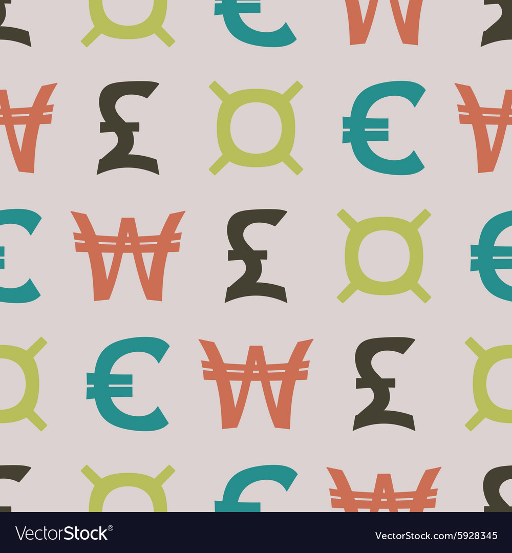 Seamless background with currency symbols