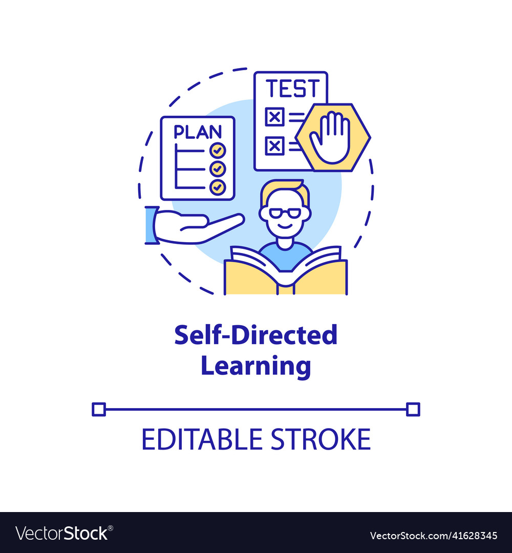 Self directed learning concept icon