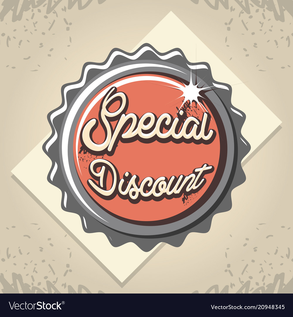 Special discount label style retro