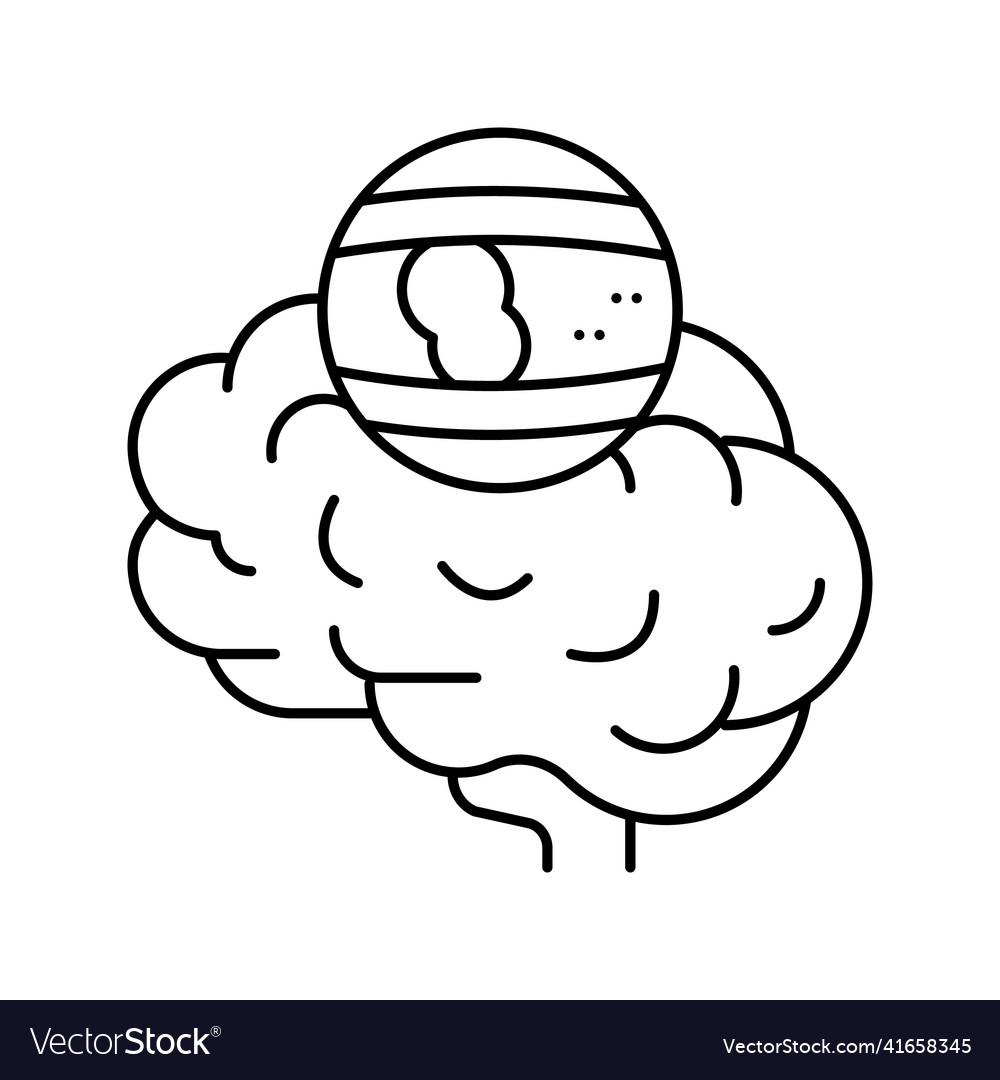 Stroke brain problem line icon Vector Image Stroke brain problem line icon