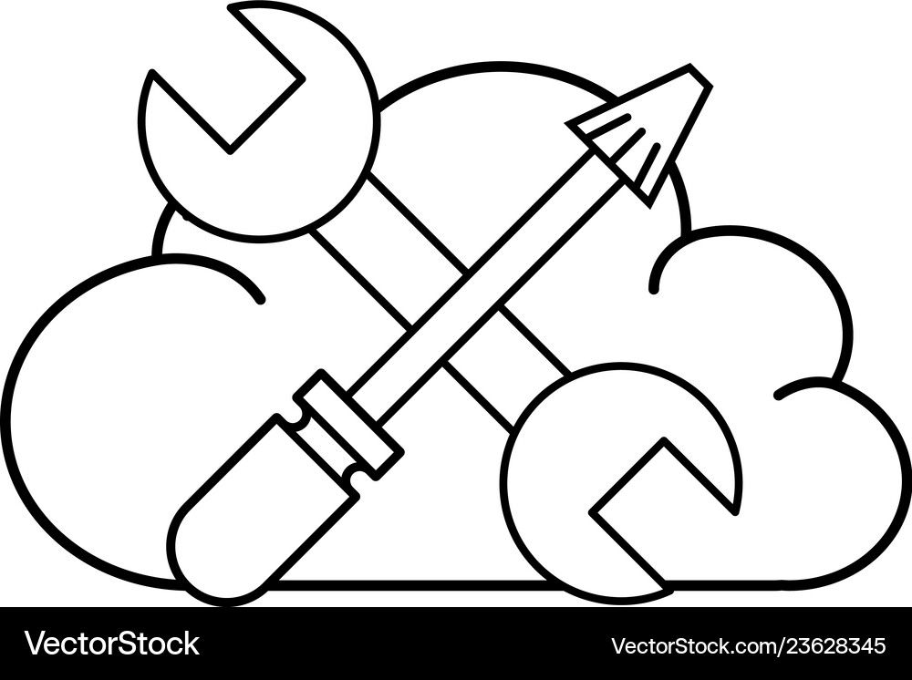 Technical support web cloud cartoon Royalty Free Vector