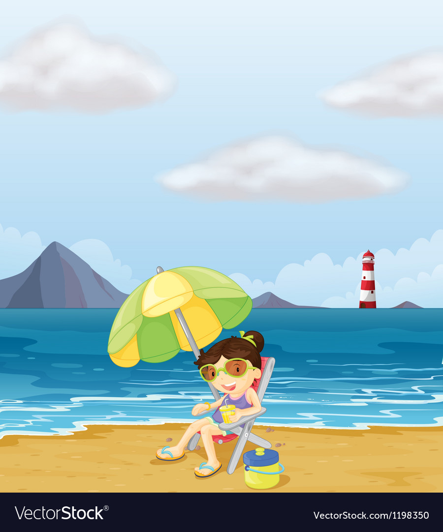 A Relaxing At The Beach Royalty Free Vector Image A Relaxing At The Beach Vector Image
