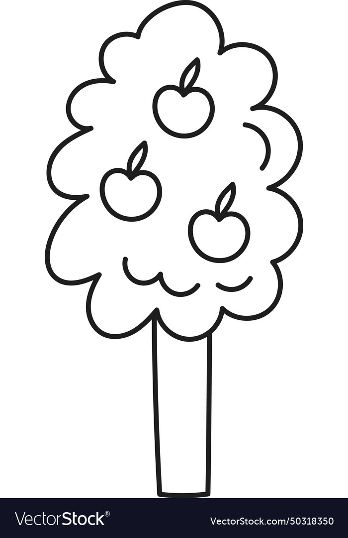 Apple tree doodle Royalty Free Vector Image - VectorStock