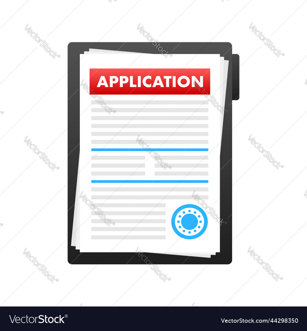 Application form claim stock Royalty Free Vector Image