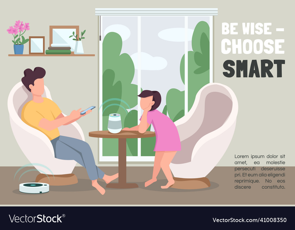 Be wise choose smart banner flat template