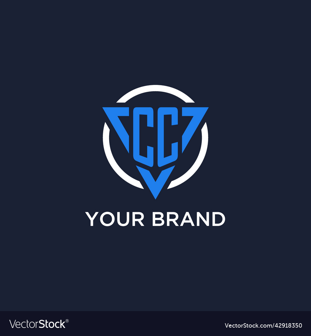 Cc monogram logo with triangle shape and circle Vector Image Cc monogram logo with triangle shape and circle