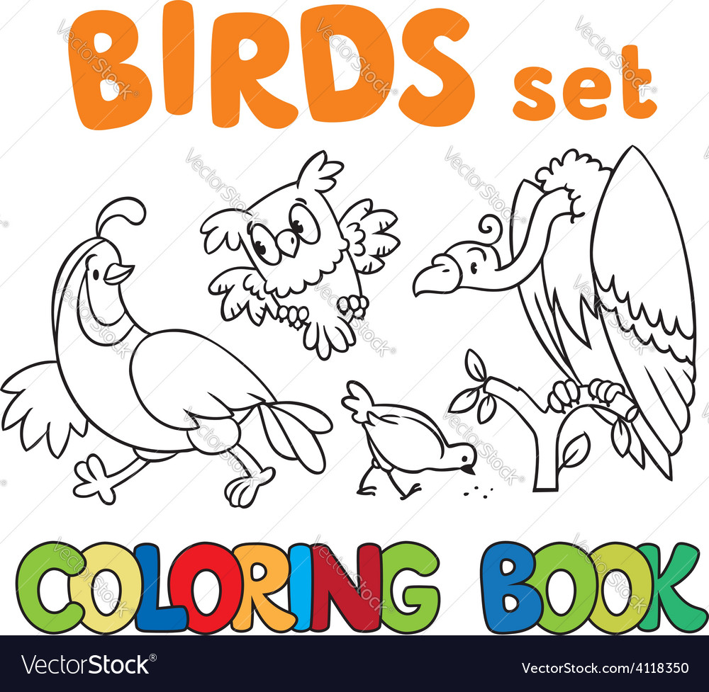 Coloring book with birds