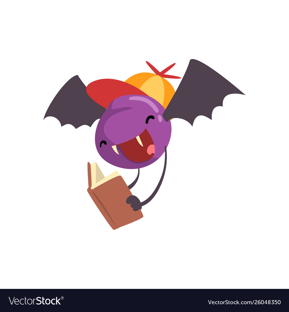 Cute freaky monster funny bat cartoon character